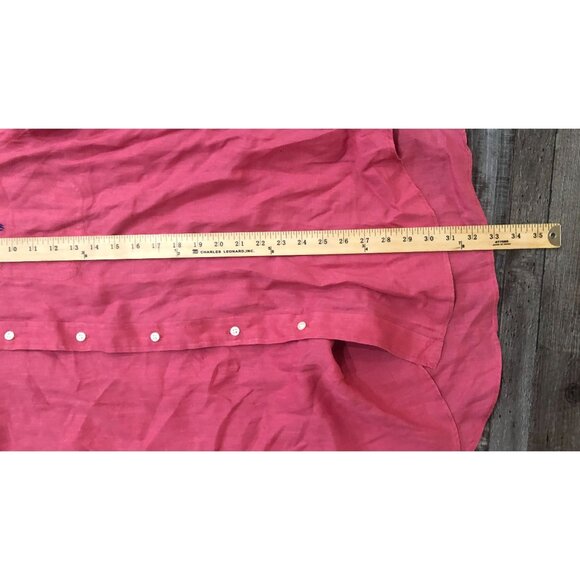 Polo Ralph Lauren Mens XL Light Red Linen Long Sleeve Button Down Shirt - Picture 5 of 5